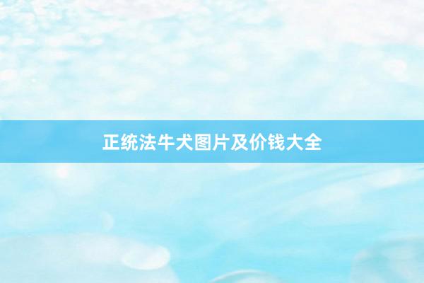正统法牛犬图片及价钱大全