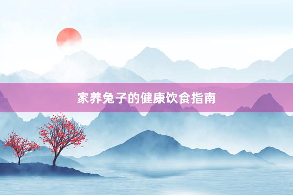 家养兔子的健康饮食指南